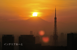 画像1: 中村路人/東京タワーとダイヤモンド富士(夕陽)